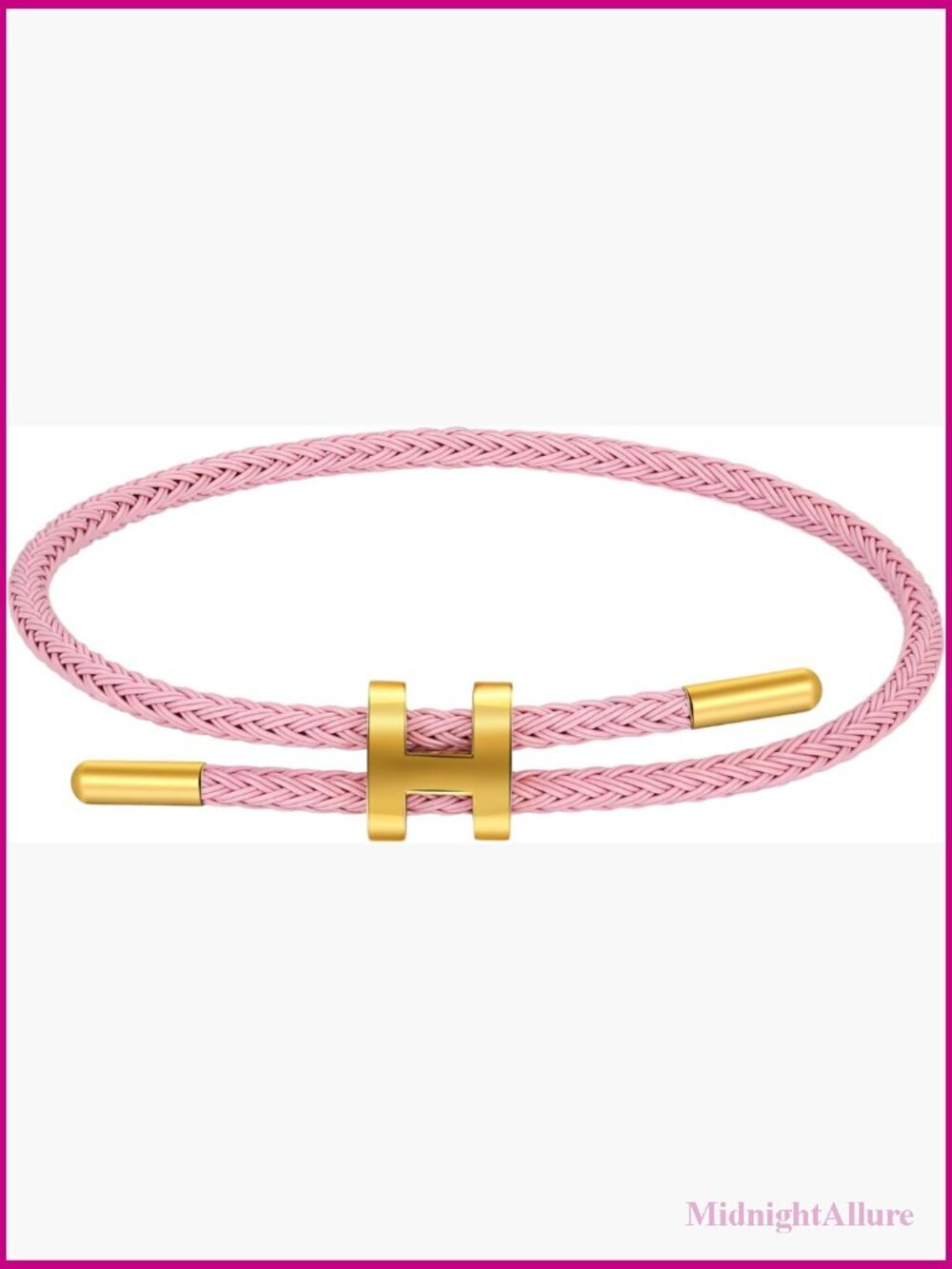 Adjustable Gold-Plated Charm Bracelet, 18k Titanium